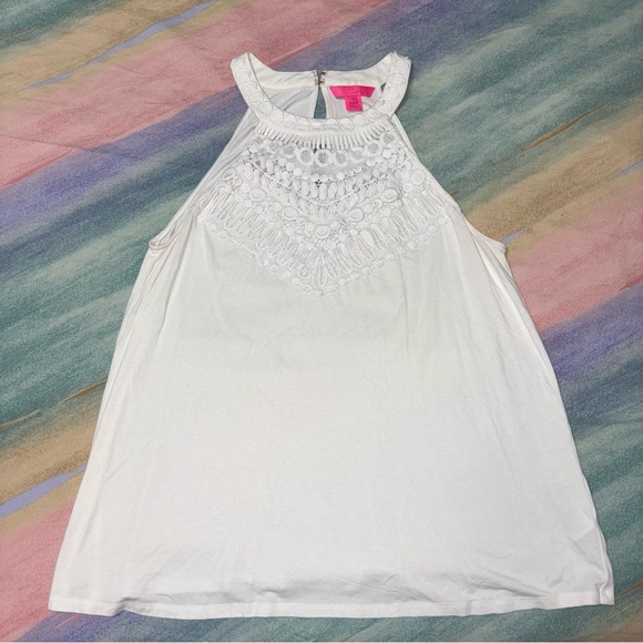 Lilly Pulitzer Dawn Halter Top in Resort White size M - Picture 3 of 6